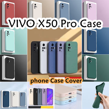 For VIVO X50 Pro Cover Drop and wear resistant Silicone Full Case Classic Simple Solid Color Phone Case Cover