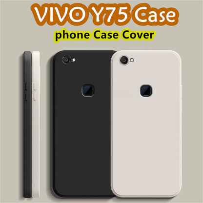 For VIVO Y75 Cover Drop and wear resistant Silicone Full Case Classic Simple Solid Color Phone Case Cover