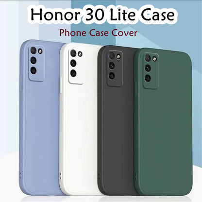 For Honor 30 Lite Cover Drop and wear resistant Silicone Full Case Classic Simple Solid Color Phone Case Cover