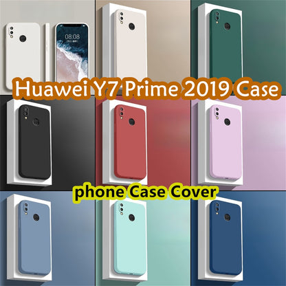 For Huawei Y7 Prime 2019 Cover Drop and wear resistant Silicone Full Case Classic Simple Solid Color Phone Case Cover