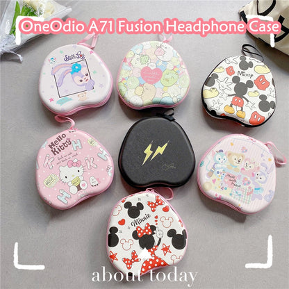 For OneOdio A71 Fusion Headphone Case Cartoon Creative Patterns Headset Earpads Storage Bag Casing Box