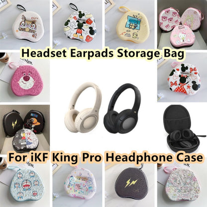 For IKF King Pro Headphone Case Cartoon Creative Patterns Headset Earpads Storage Bag Casing Box
