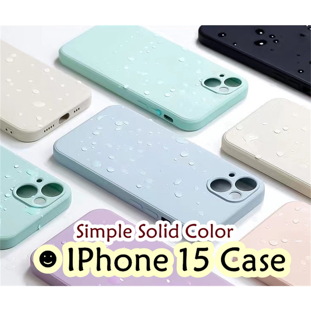 For IPhone 15 Cover Drop and wear resistant Silicone Full Case Classic Simple Solid Color Phone Case Cover