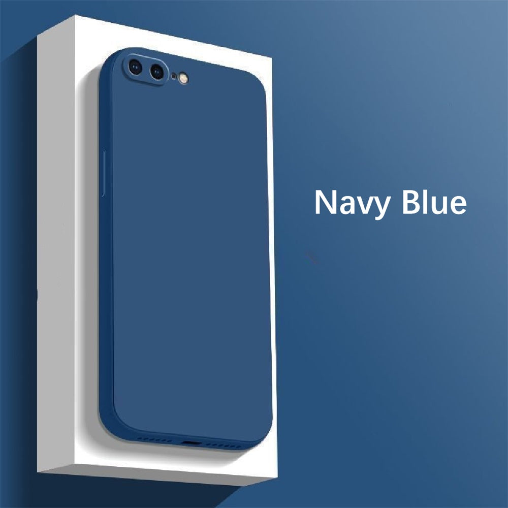 For IPhone 7 Plus Cover Drop and wear resistant Silicone Full Case Classic Simple Solid Color Phone Case Cover