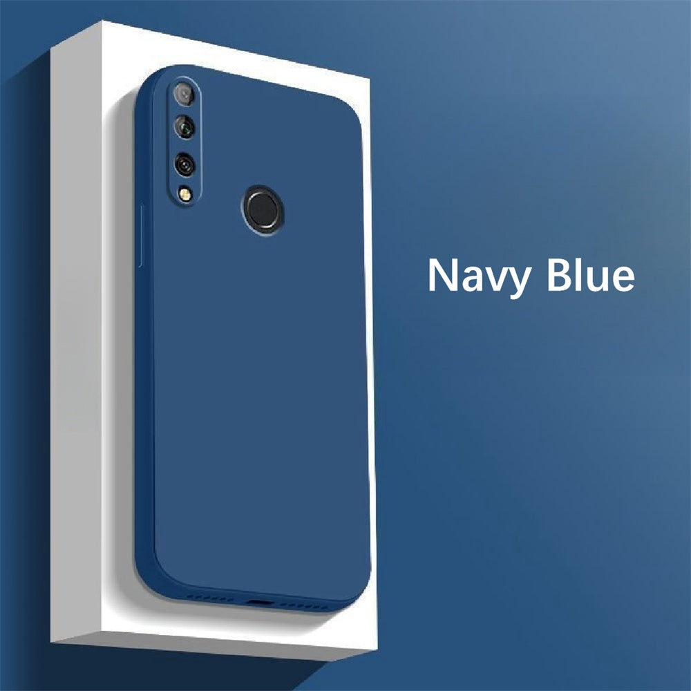 For Huawei Y6P Cover Drop and wear resistant Silicone Full Case Classic Simple Solid Color Phone Case Cover
