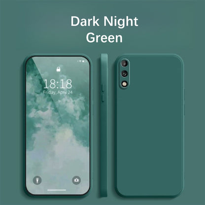 For Huawei Enjoy 10 Cover Drop and wear resistant Silicone Full Case Classic Simple Solid Color Phone Case Cover