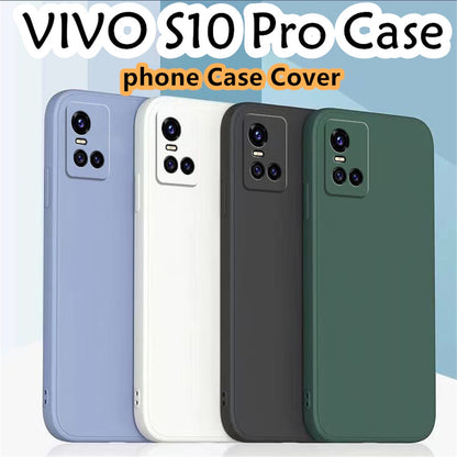 For VIVO S10 Pro Cover Drop and wear resistant Silicone Full Case Classic Simple Solid Color Phone Case Cover