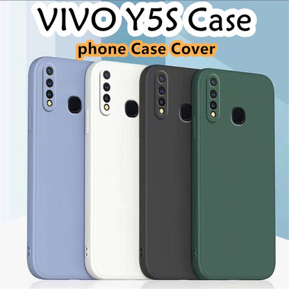 For VIVO Y5S Cover Drop and wear resistant Silicone Full Case Classic Simple Solid Color Phone Case Cover