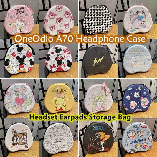 For OneOdio A70 Headphone Case Cartoon Creative Patterns Headset Earpads Storage Bag Casing Box