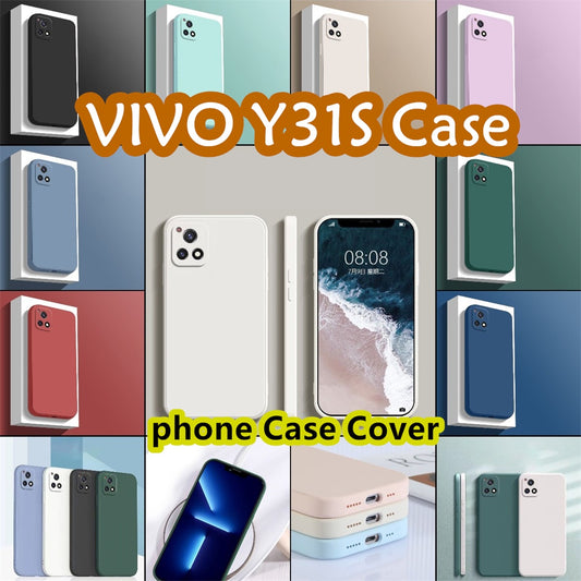 For VIVO Y31S Cover Drop and wear resistant Silicone Full Case Classic Simple Solid Color Phone Case Cover