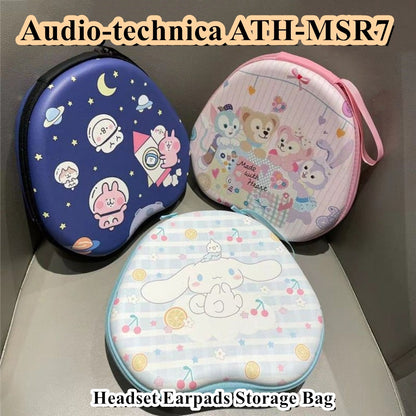 For Audio-technica ATH-MSR7 Headphone Case Cartoon Creative Patterns Headset Earpads Storage Bag Casing Box
