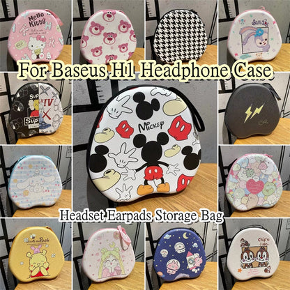 For Baseus H1 Headphone Case Cartoon Creative Patterns Headset Earpads Storage Bag Casing Box