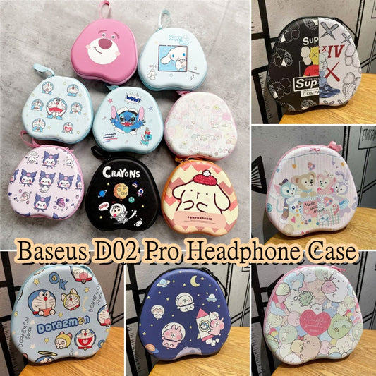For Baseus D02 Pro Headphone Case Cartoon Creative Patterns Headset Earpads Storage Bag Casing Box
