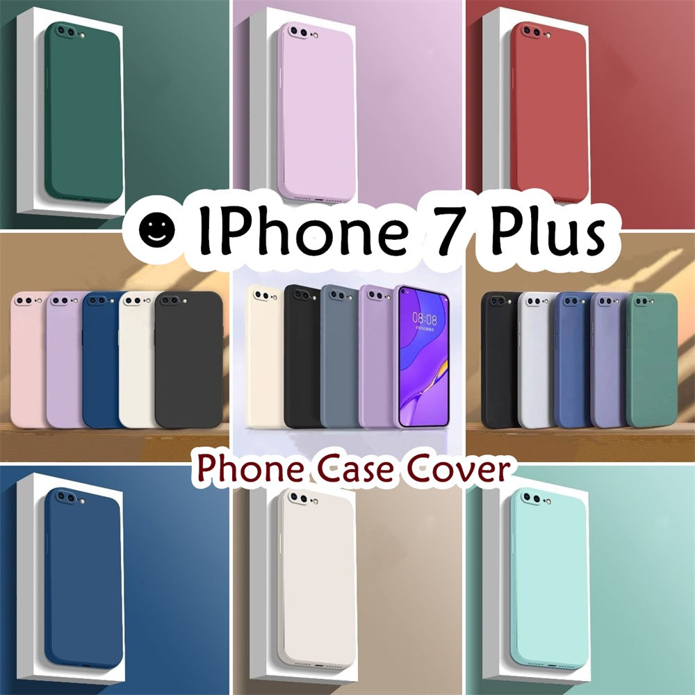 For IPhone 7 Plus Cover Drop and wear resistant Silicone Full Case Classic Simple Solid Color Phone Case Cover