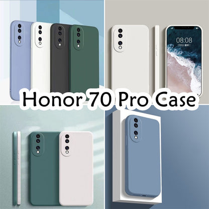 For Honor 70 Pro Cover Drop and wear resistant Silicone Full Case Classic Simple Solid Color Phone Case Cover