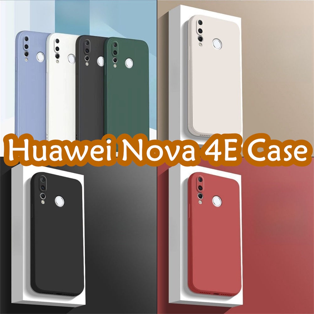 For Huawei Nova 4E Cover Drop and wear resistant Silicone Full Case Classic Simple Solid Color Phone Case Cover