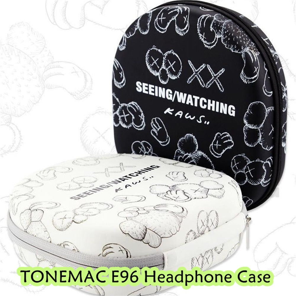 For TONEMAC E96 Headphone Case Cartoon Creative Patterns Headset Earpads Storage Bag Casing Box