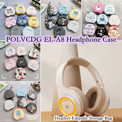 For POLVCDG EL-A8 Headphone Case Cartoon Creative Patterns Headset Earpads Storage Bag Casing Box