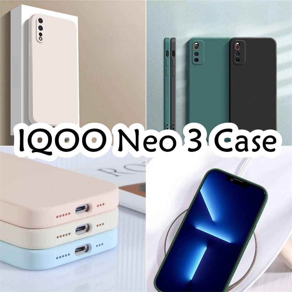 For IQOO Neo 3 Cover Drop and wear resistant Silicone Full Case Classic Simple Solid Color Phone Case Cover
