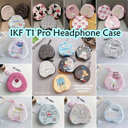 For IKF T1 Pro Headphone Case Cartoon Creative Patterns Headset Earpads Storage Bag Casing Box