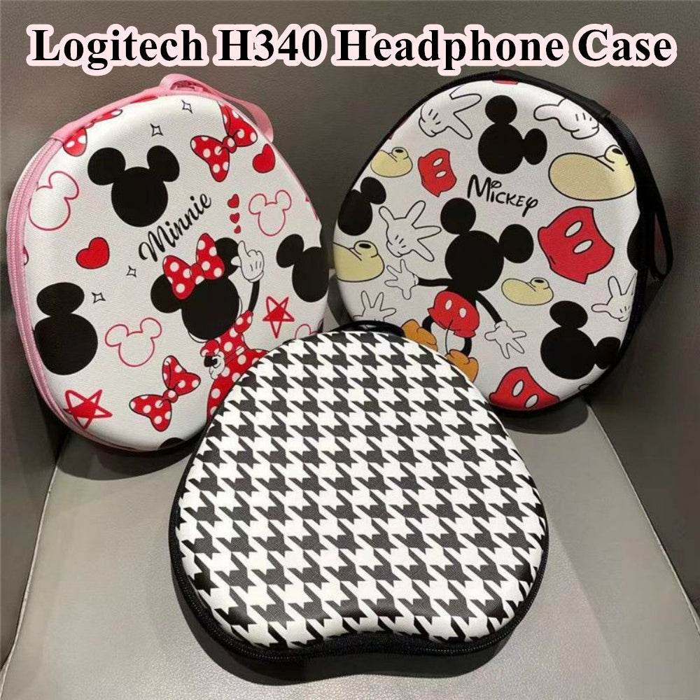 For Logitech H340 Headphone Case Cartoon Creative Patterns Headset Earpads Storage Bag Casing Box