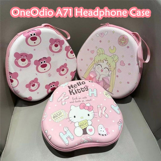 For OneOdio A71 Headphone Case Cartoon Creative Patterns Headset Earpads Storage Bag Casing Box
