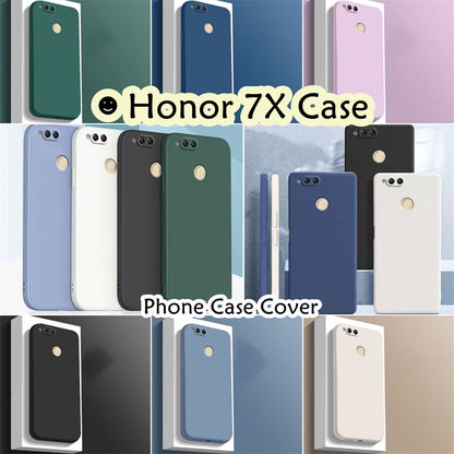 For Honor 7X Cover Drop and wear resistant Silicone Full Case Classic Simple Solid Color Phone Case Cover