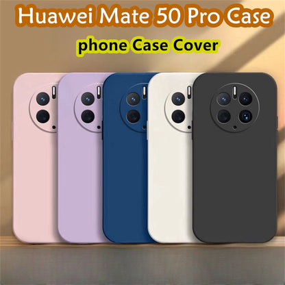 For Huawei Mate 50 Pro Cover Drop and wear resistant Silicone Full Case Classic Simple Solid Color Phone Case Cover