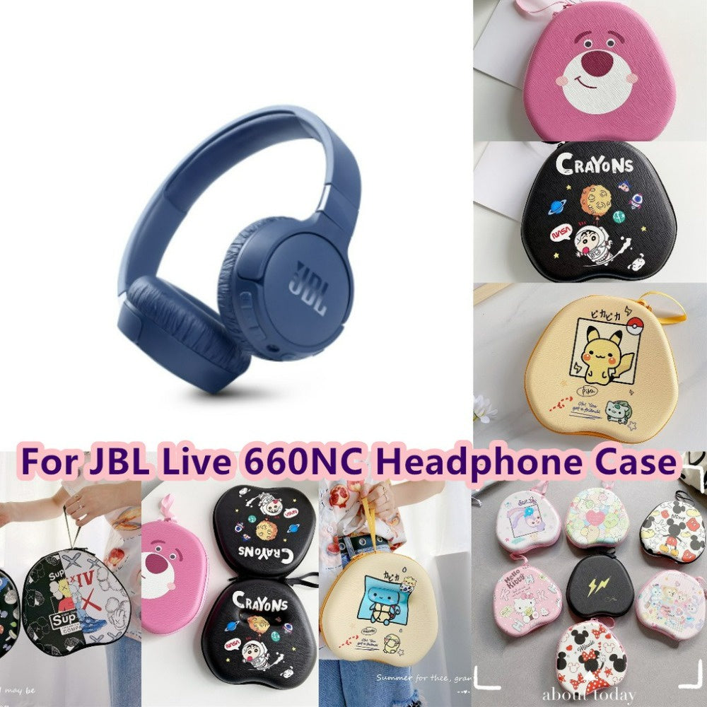 For JBL LIVE 660NC Headphone Case Cartoon Creative Patterns Headset Earpads Storage Bag Casing Box