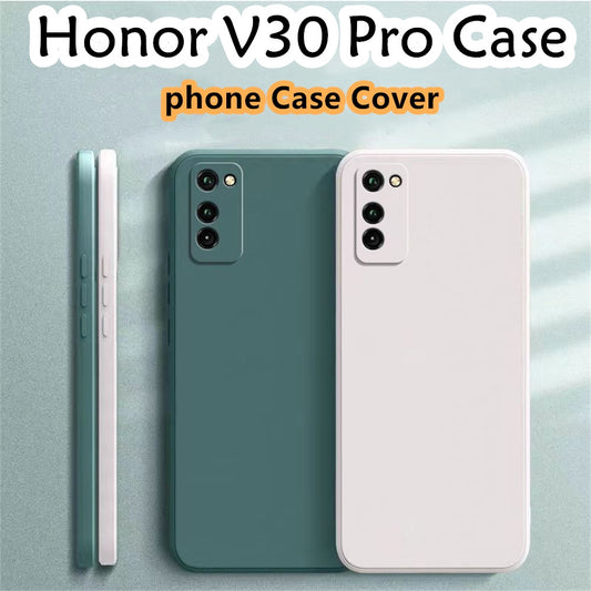 For Honor V30 Pro Cover Drop and wear resistant Silicone Full Case Classic Simple Solid Color Phone Case Cover
