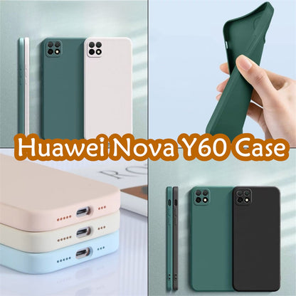For Huawei Nova Y60 Cover Drop and wear resistant Silicone Full Case Classic Simple Solid Color Phone Case Cover