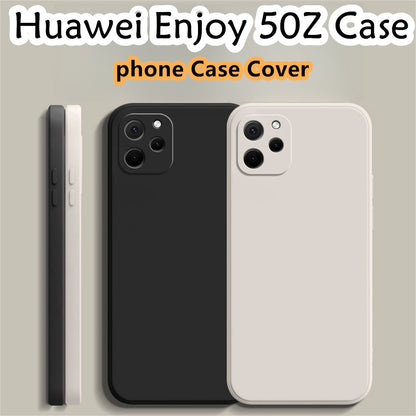 For Huawei Enjoy 50Z Cover Drop and wear resistant Silicone Full Case Classic Simple Solid Color Phone Case Cover