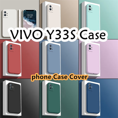 For VIVO Y33S Cover Drop and wear resistant Silicone Full Case Classic Simple Solid Color Phone Case Cover