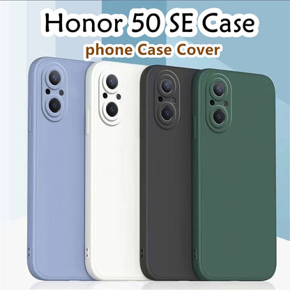 For Honor 50 SE Cover Drop and wear resistant Silicone Full Case Classic Simple Solid Color Phone Case Cover