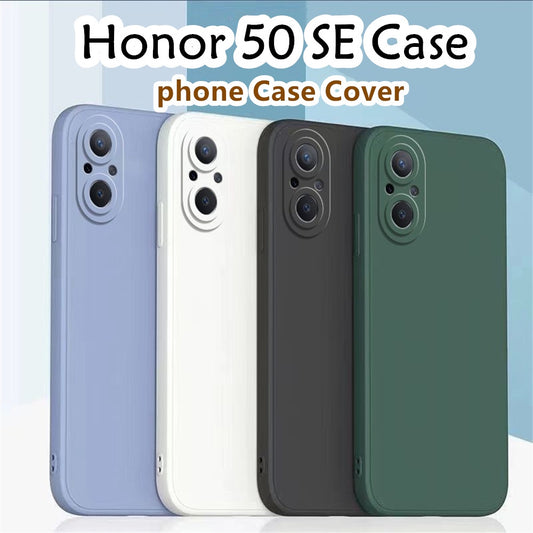 For Honor 50 SE Cover Drop and wear resistant Silicone Full Case Classic Simple Solid Color Phone Case Cover