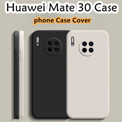 For Huawei Mate 30 Cover Drop and wear resistant Silicone Full Case Classic Simple Solid Color Phone Case Cover