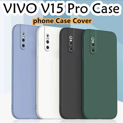 For VIVO V15 Pro Cover Drop and wear resistant Silicone Full Case Classic Simple Solid Color Phone Case Cover