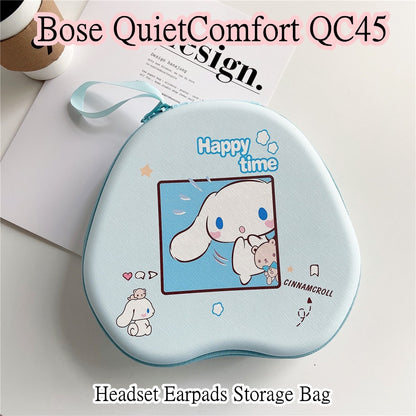 For Bose QuietComfort QC45 Headphone Case Cartoon Creative Patterns Headset Earpads Storage Bag Casing Box