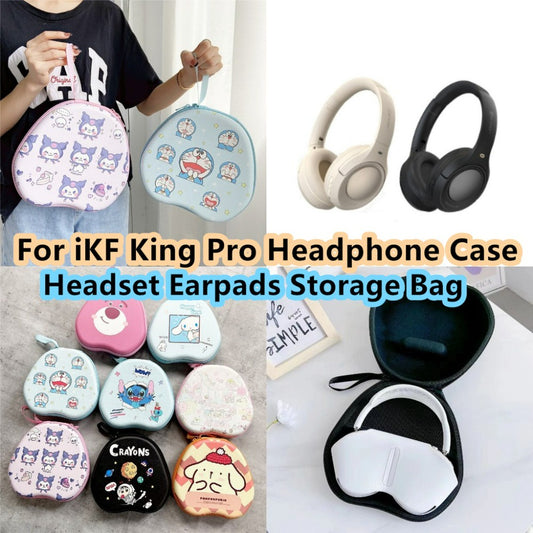 For IKF King Pro Headphone Case Cartoon Creative Patterns Headset Earpads Storage Bag Casing Box