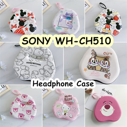 For SONY WH-CH510 Headphone Case Cartoon Creative Patterns Headset Earpads Storage Bag Casing Box
