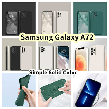 For Samsung Galaxy A72 Cover Drop and wear resistant Silicone Full Case Classic Simple Solid Color Phone Case Cover