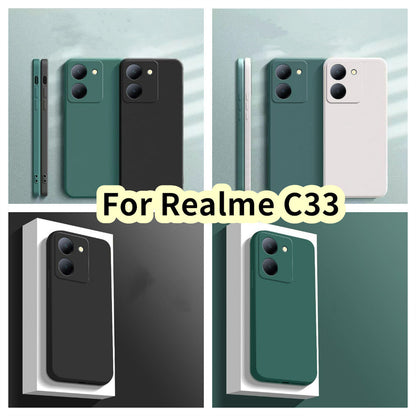 For Realme C33 Cover Drop and wear resistant Silicone Full Case Classic Simple Solid Color Phone Case Cover