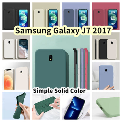 For Samsung Galaxy J7 2017 Cover Drop and wear resistant Silicone Full Case Classic Simple Solid Color Phone Case Cover