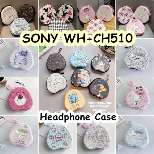 For SONY WH-CH510 Headphone Case Cartoon Creative Patterns Headset Earpads Storage Bag Casing Box