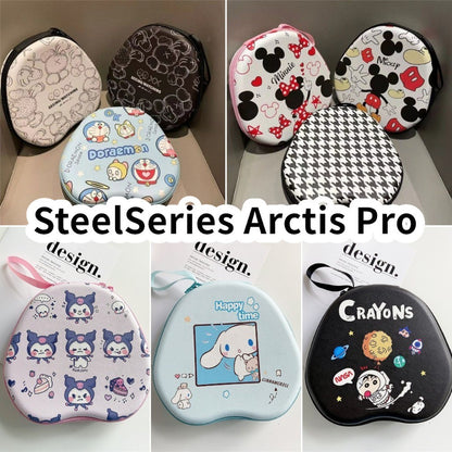 For SteelSeries Arctis Pro Headphone Case Cartoon Creative Patterns Headset Earpads Storage Bag Casing Box