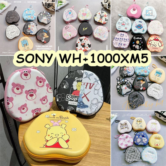 For SONY WH-1000XM5 Headphone Case Cartoon Creative Patterns Headset Earpads Storage Bag Casing Box