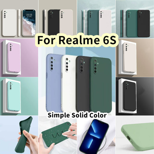 For Realme 6S Cover Drop and wear resistant Silicone Full Case Classic Simple Solid Color Phone Case Cover