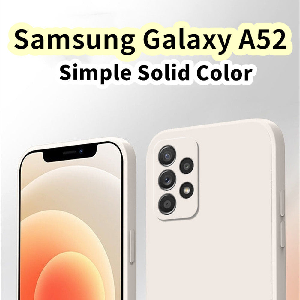 For Samsung Galaxy A52 Cover Drop and wear resistant Silicone Full Case Classic Simple Solid Color Phone Case Cover