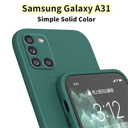 For Samsung Galaxy A31 Cover Drop and wear resistant Silicone Full Case Classic Simple Solid Color Phone Case Cover