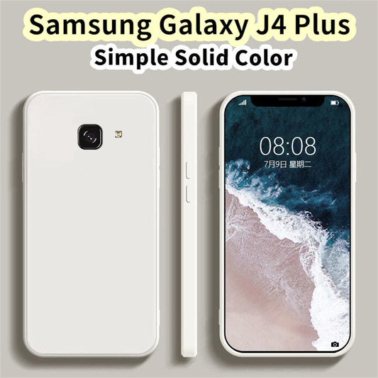 For Samsung Galaxy J4 Plus Cover Drop and wear resistant Silicone Full Case Classic Simple Solid Color Phone Case Cover